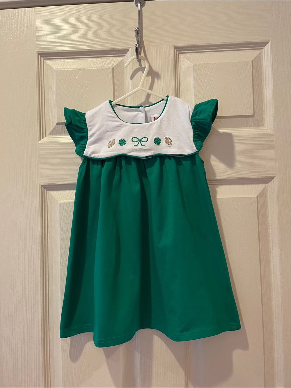 Jellybean size 2 Green Dress with Football and Pom Pom Design on Top New w/Tags!